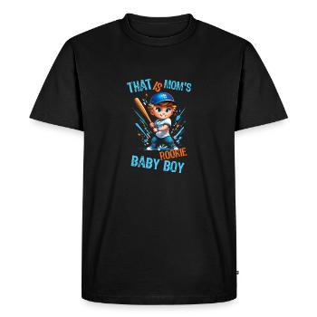 La petite star de baseball de maman - T-shirt Premium bio Homme - noir - Devant - Nico (187cm)