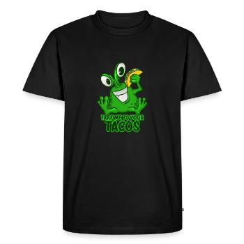 Take Me To Your Tacos T-Shirt Funny Space Green - Men's Premium Organic T-Shirt - black - Front - Nico (187cm)
