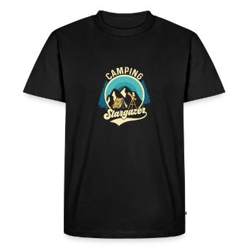Camping Stargazer Astronomy Stars Planets - Men's Premium Organic T-Shirt - black - Front - Nico (187cm)