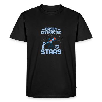 Facilement distrait par les étoiles Stargazer Telescope Ast - T-shirt Premium bio Homme - noir - Devant - Nico (187cm)