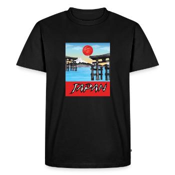 Affiche de voyage vintage Japon Lovely - T-shirt Premium bio Homme - noir - Devant - Nico (187cm)