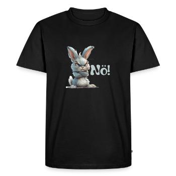 Funny bunny with saying Lower Austria - Men's Premium Organic T-Shirt - black - Front - Nico (187cm)