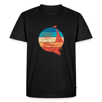 Sailboat vintage - Men's Premium Organic T-Shirt - black - Front - Nico (187cm)