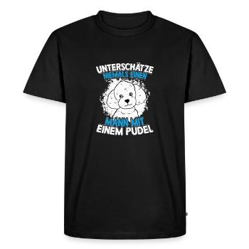 Man with a Poodle Master Dogs Dog Mistress - Men's Premium Organic T-Shirt - black - Front - Nico (187cm)