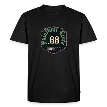 Paintbll unite : Calibre .68 vintage - T-shirt Premium bio Homme - noir - Devant - Nico (187cm)