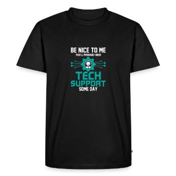 Probably Need Tech Support Some Day Computer Tech - Men's Premium Organic T-Shirt - black - Front - Nico (187cm)