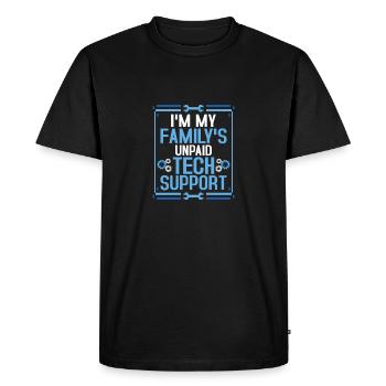 Je suis le support technique non rémunéré de ma famille Informatique Informatique - T-shirt Premium bio Homme - noir - Devant - Nico (187cm)