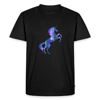 T-shirt Licorne à motif de couleur 3D Licorne magique - T-shirt Premium bio Homme - noir - Devant - Nico (187cm)