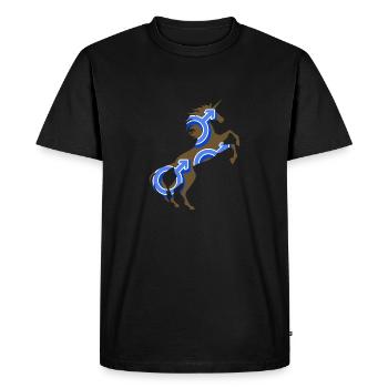 Symbole masculin T-Shirt Licorne Jeu de mots Licorne Magique - T-shirt Premium bio Homme - noir - Devant - Nico (187cm)