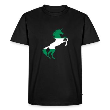 Licorne Nigeria Drapeau Chemise Licorne Magique Nigeria - T-shirt Premium bio Homme - noir - Devant - Nico (187cm)