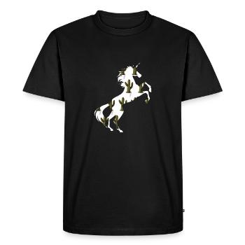 Beaucoup De Petits Cactus Licorne Chemise Cactus Succulents - T-shirt Premium bio Homme - noir - Devant - Nico (187cm)