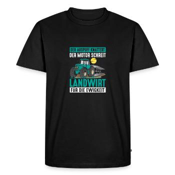 Fermier pour l’éternité Ferme agricole - T-shirt Premium bio Homme - noir - Devant - Nico (187cm)