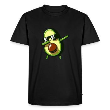 Dabbing Avocado Funny Vegan - Men's Premium Organic T-Shirt - black - Front - Nico (187cm)