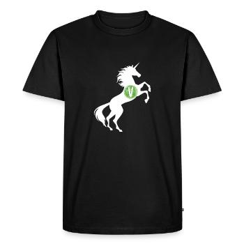 Licorne Vegan Symbole T-Shirt Végétarien Magique - T-shirt Premium bio Homme - noir - Devant - Nico (187cm)