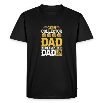 Papa collectionneur de pièces de monnaie : améliorer la paternité - T-shirt Premium bio Homme - noir - Devant - Nico (187cm)