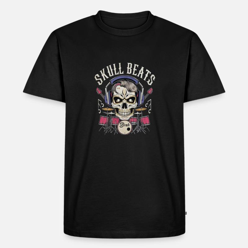 SKULL BEATS - Männer Premium Bio T-Shirt - Schwarz