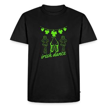 Chaussures de danse irlandaises Danseurs et trèfle - T-shirt Premium bio Homme - noir - Devant - Nico (187cm)