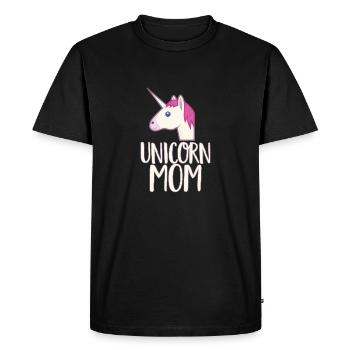 T-shirt maman licorne - Mignon rose arc-en-ciel magique - T-shirt Premium bio Homme - noir - Devant - Nico (187cm)
