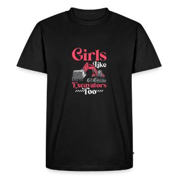 Les filles aiment aussi les excavatrices Opérateur d’équipement lourd - T-shirt Premium bio Homme - noir - Devant - Nico (187cm)
