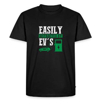 Easily Distracted By EV's Electric Car EV Driver - Men's Premium Organic T-Shirt - black - Front - Nico (187cm)