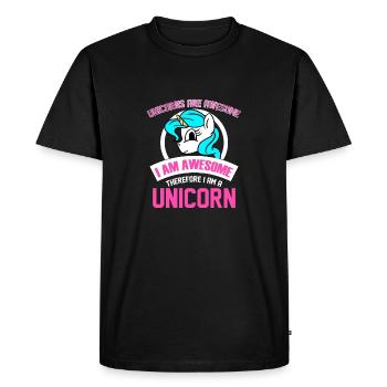 Unicorns Are Awesome I Am Awesome I Am Unicorn Fun - Men's Premium Organic T-Shirt - black - Front - Nico (187cm)