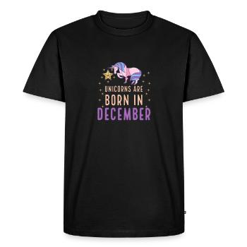 Unicorns Are Born In December Birth Month Birthday - Men's Premium Organic T-Shirt - black - Front - Nico (187cm)