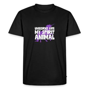 Unicorn Are My Spirit Animal Funny Rainbow Magical - Men's Premium Organic T-Shirt - black - Front - Nico (187cm)
