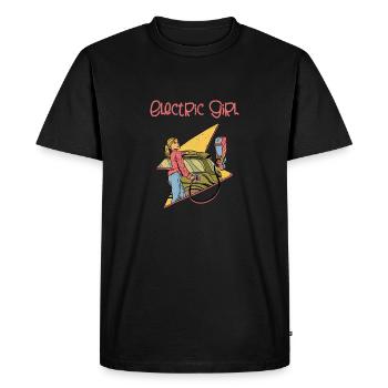 Véhicule électrique Electric Girl EV Driver - T-shirt Premium bio Homme - noir - Devant - Nico (187cm)