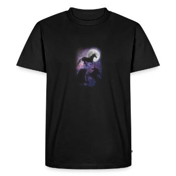 Three Moon Unicorn T-Shirt Magical Rainbow Unicorn - Men's Premium Organic T-Shirt - black - Front - Nico (187cm)