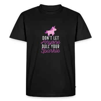 Ne laissez personne ternir votre licorne arc-en-ciel scintillante - T-shirt Premium bio Homme - noir - Devant - Nico (187cm)