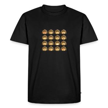 Hedgehog Different Emotion Cool Shirt- Funny - Men's Premium Organic T-Shirt - black - Front - Nico (187cm)