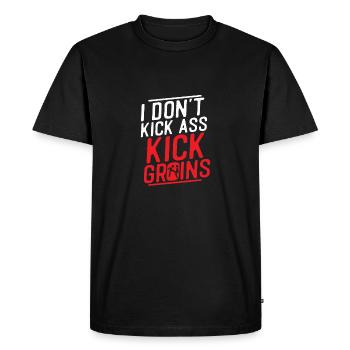 Je ne donne pas de coups de pied au cul à l’aine en m’entraînant au Krav Maga Ma - T-shirt Premium bio Homme - noir - Devant - Nico (187cm)