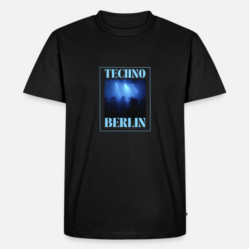 Berlin Techno - Männer Premium Bio T-Shirt - Schwarz