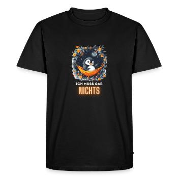 Pingouin, Paresseux, Amusant, Drôle, Dicton, Glaçant - T-shirt Premium bio Homme - noir - Devant - Nico (187cm)