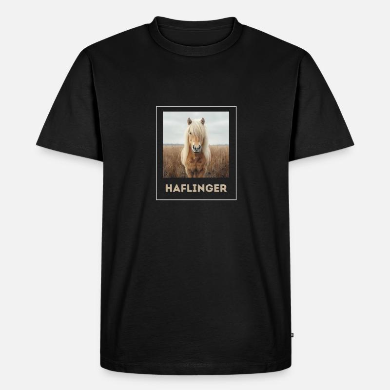 Haflinger Pferd Süß - Männer Premium Bio T-Shirt - Schwarz