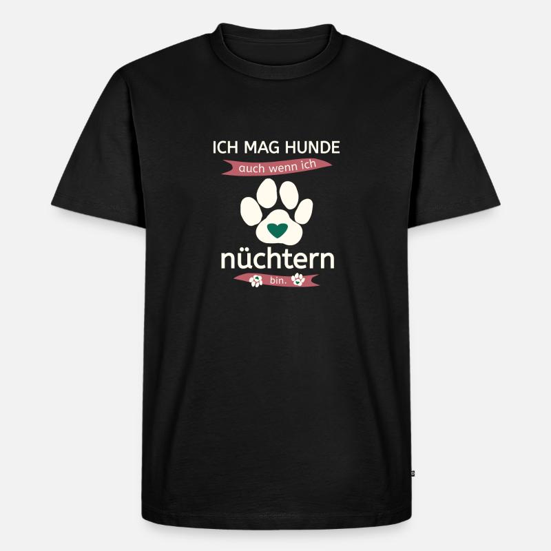 Hunde lovers nüchtern - Männer Premium Bio T-Shirt - Schwarz
