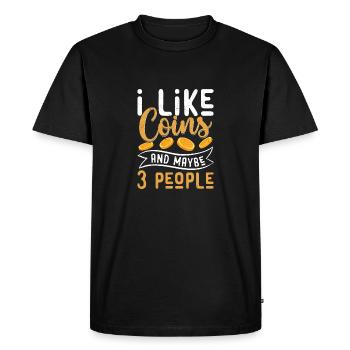 Peu de gens, beaucoup de pièces : la vérité d’un collectionneur - T-shirt Premium bio Homme - noir - Devant - Nico (187cm)