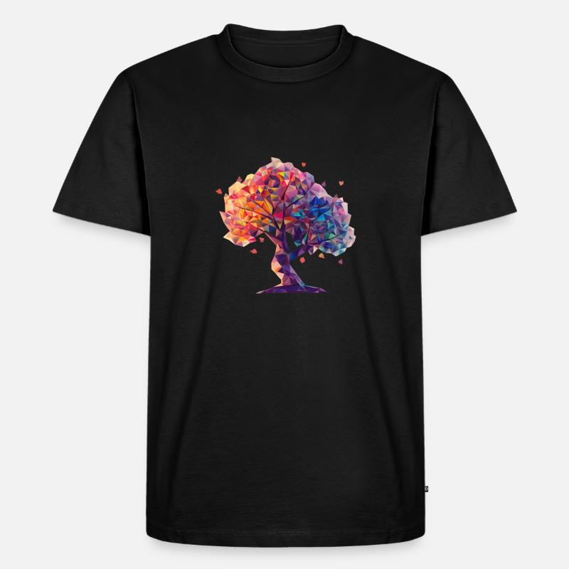 GeometricTree - Männer Premium Bio T-Shirt - Schwarz