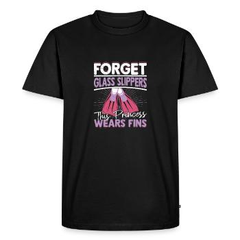 Forget Glass Slippers This Princess Wears Fins Div - Men's Premium Organic T-Shirt - black - Front - Nico (187cm)