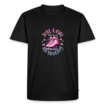 Figé dans le temps : une fille et ses patins - T-shirt Premium bio Homme - noir - Devant - Nico (187cm)
