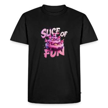 UN GÂTEAU, UNE TRANCHE DE PLAISIR - T-shirt Premium bio Homme - noir - Devant - Nico (187cm)
