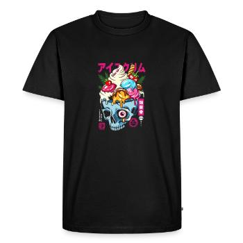 Japon - Crâne bol dessert glacé - T-shirt Premium bio Homme - noir - Devant - Nico (187cm)