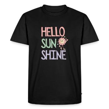 Hello Sunshine Floral Pastel - T-shirt Premium bio Homme - noir - Devant - Nico (187cm)