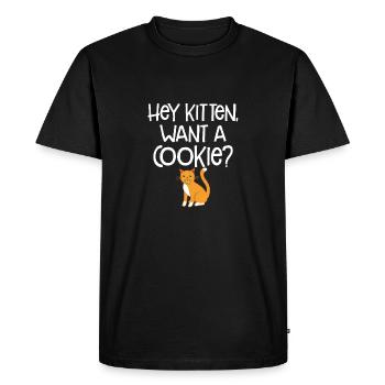 Hey Kitten Want A Cookie Cute Cat Animal Lover Fun - T-shirt Premium bio Homme - noir - Devant - Nico (187cm)