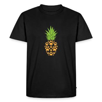 Dog Paw Pineapple Funny Tropical Fruit Animal Pun - Men's Premium Organic T-Shirt - black - Front - Nico (187cm)