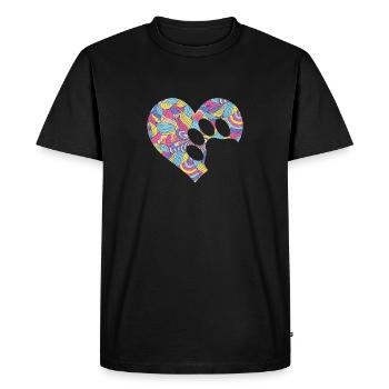 Patte colorée Coeur Fun Animal Pawprint Vétérinaire - T-shirt Premium bio Homme - noir - Devant - Nico (187cm)