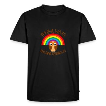 I'm Owl Ways Chasing Rainbows Funny Bird Lover - Men's Premium Organic T-Shirt - black - Front - Nico (187cm)