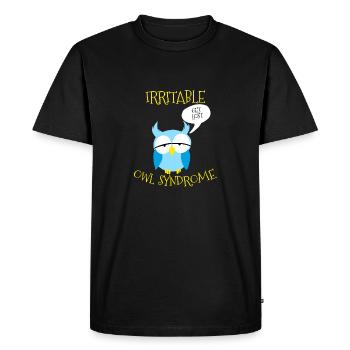 Syndrome de la chouette irritable se perdre Jeu de mots nocturne - T-shirt Premium bio Homme - noir - Devant - Nico (187cm)