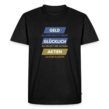 L’argent seul ne rend pas heureux - T-shirt Premium bio Homme - noir - Devant - Nico (187cm)