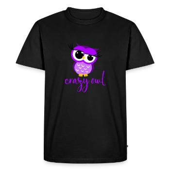 Crazy Owl Lady Mignon Oiseau Nocturne Oiseaux Prédateurs - T-shirt Premium bio Homme - noir - Devant - Nico (187cm)